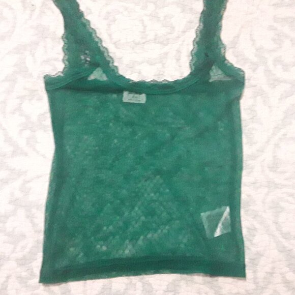 Women's Cotton:On size small sheer dark green halter top - Picture 1 of 4